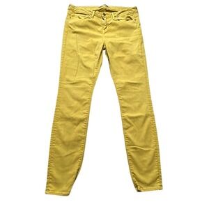 Vince Jeans Mens 32 Citrine Yellow 5 PKT Skinny Stretch Tencel Cotton‎ Pants